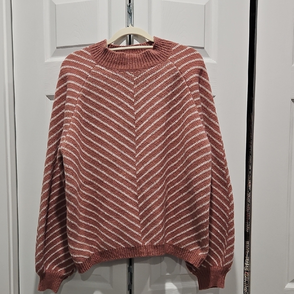 3/$15 Striped Pink and White Sweater